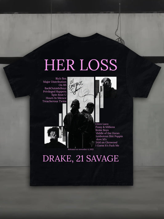 T-SHIRT DRAKE & 21 SAVAGE - HER LOSS