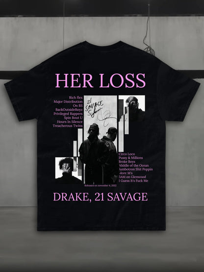 T-SHIRT DRAKE & 21 SAVAGE - HER LOSS