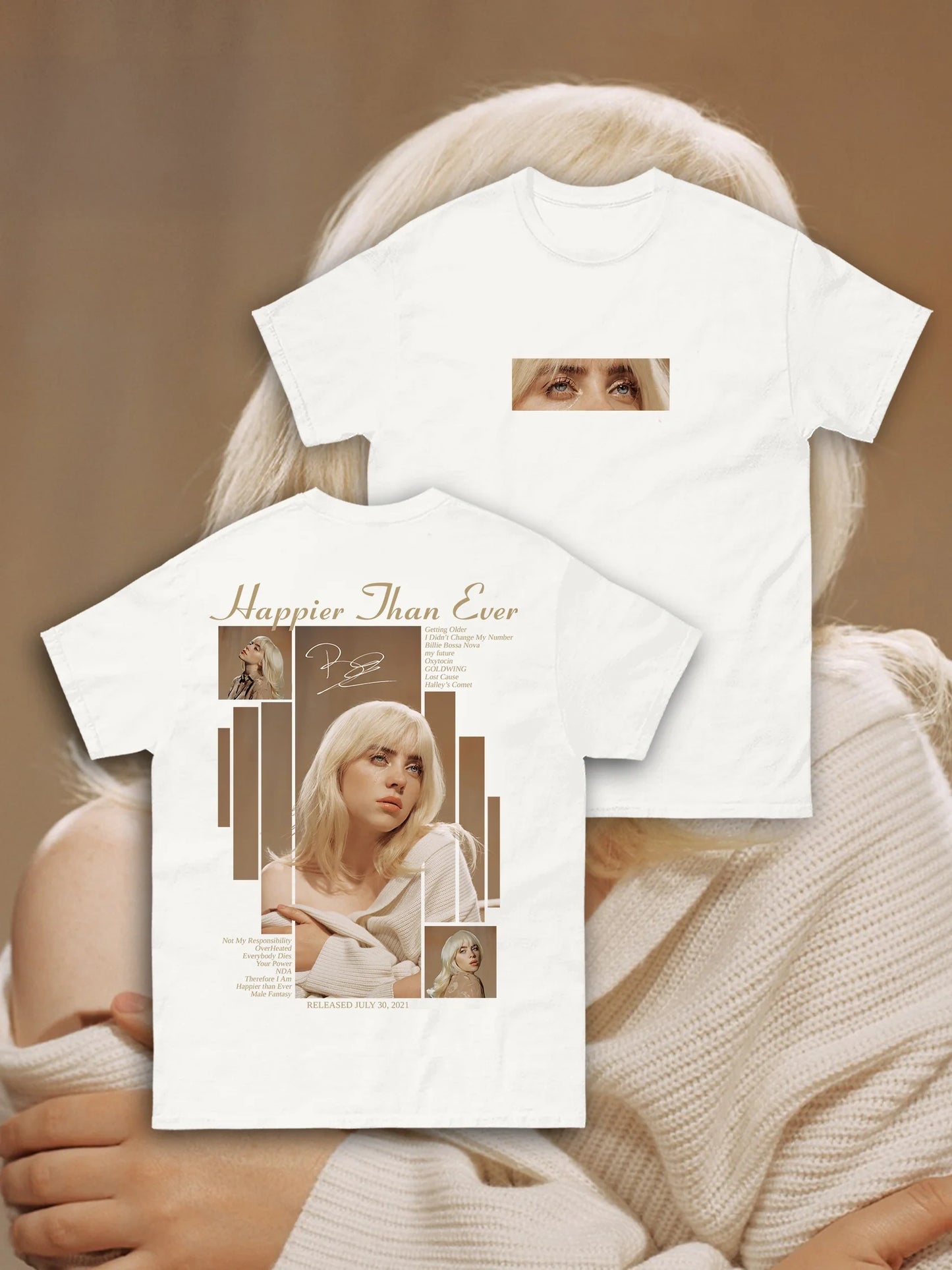 T-SHIRT BILLIE EILISH - HAPPIER THAN EVER