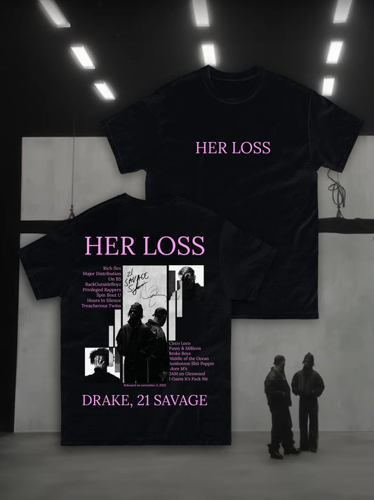 T-SHIRT DRAKE & 21 SAVAGE - HER LOSS